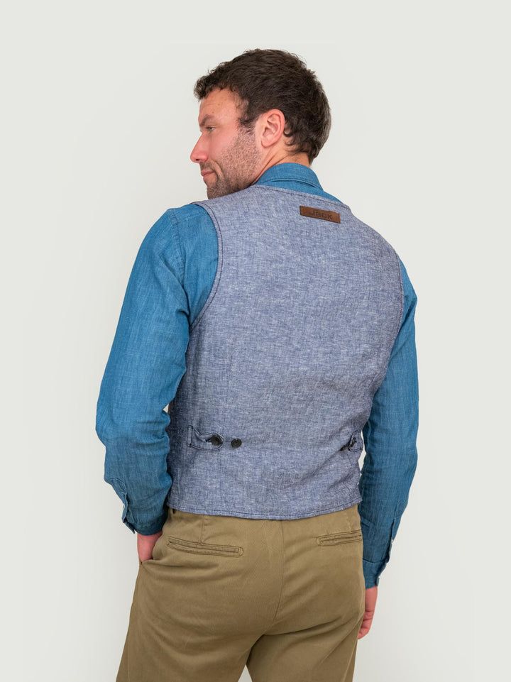 GILET IN PELLE COLOR WHISKY LORRY J24 JACK LEATHER 