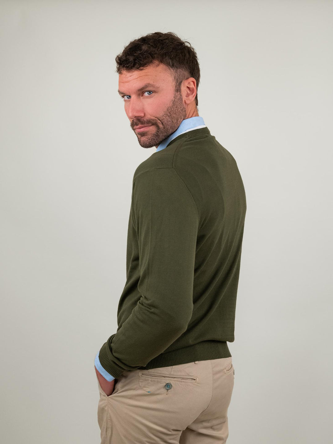 Maglia a MANICA LUNGA IN COTONE KAKI 0578 41 FIESOLI DANIELE 
