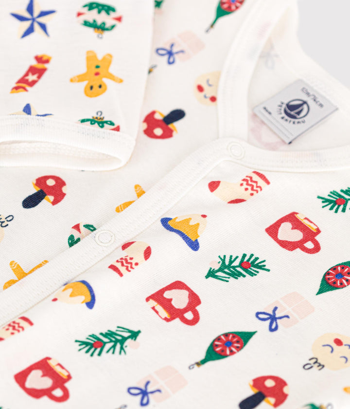 Pigiama senza piedini in cotone con stampa natalizia A0BB3 07 PETIT BATEAU 
