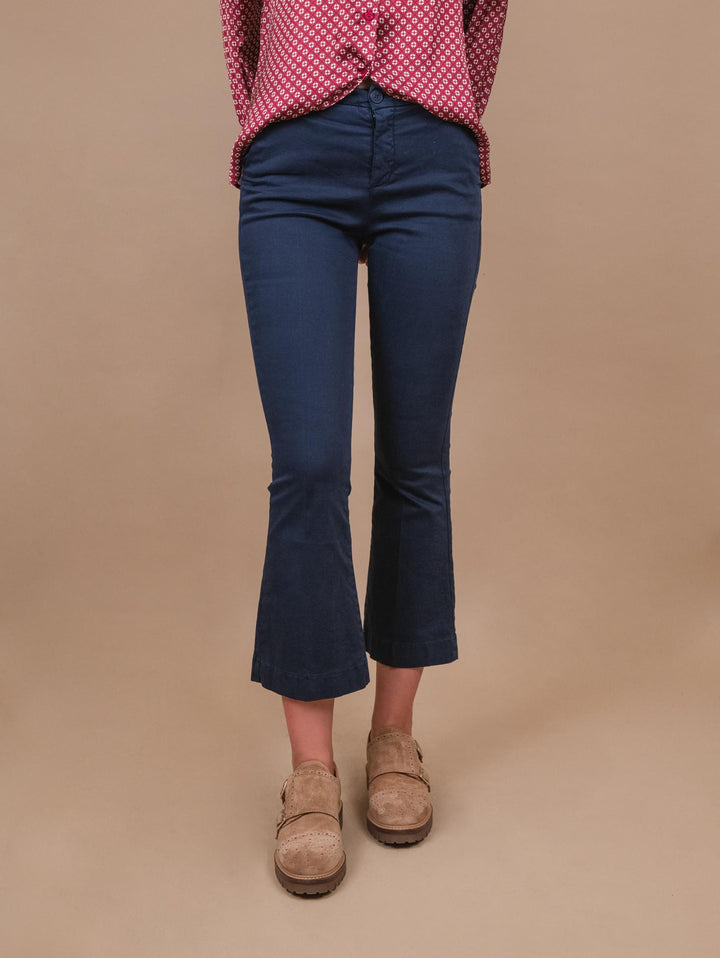 PANTALONE A TROMBETTA BLU 824JA 111 ANDREA MORANDO 