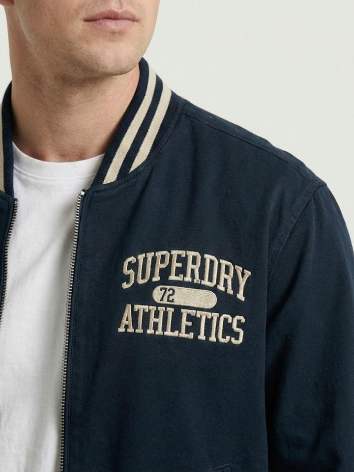 Bomber stile college in cotone navy M5012322A 98T SUPERDRY 