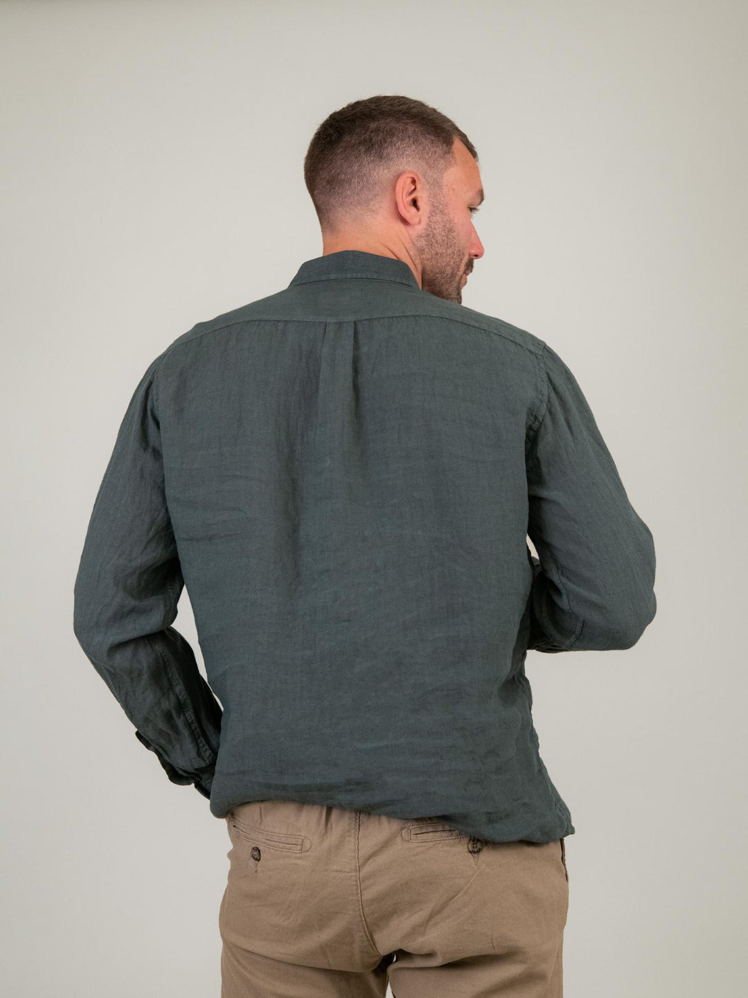CAMICIA IN LINO VERDONE