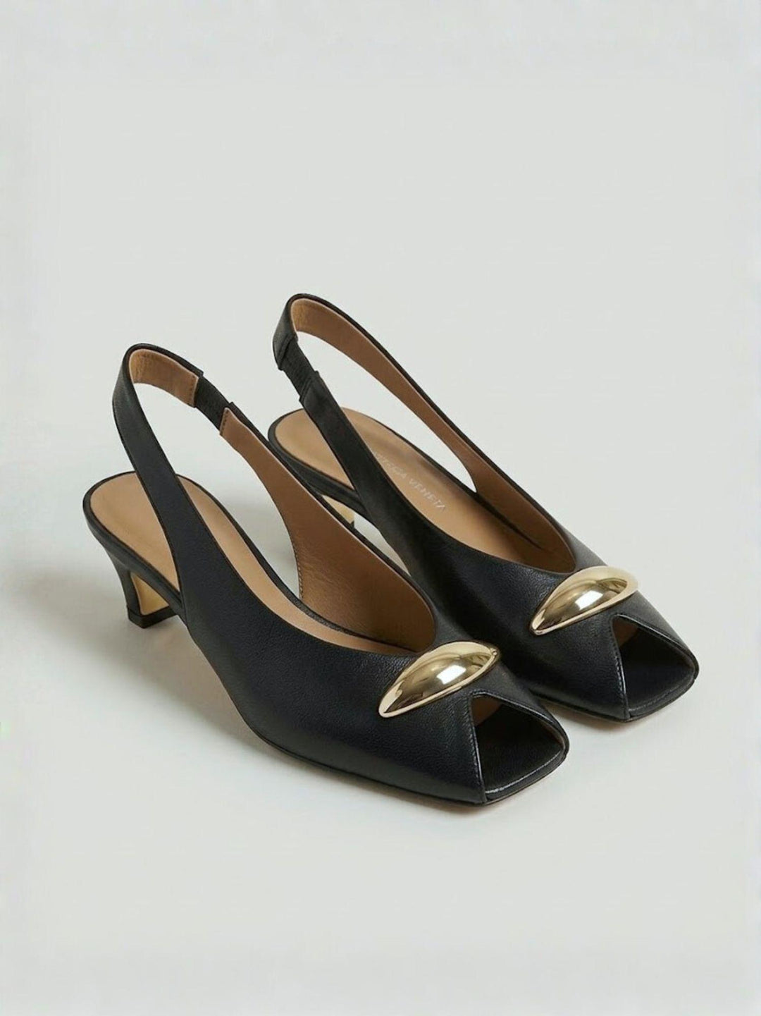 Spuntata slingback in pelle nappa nera R412 NERO ANDREA MORANDO 