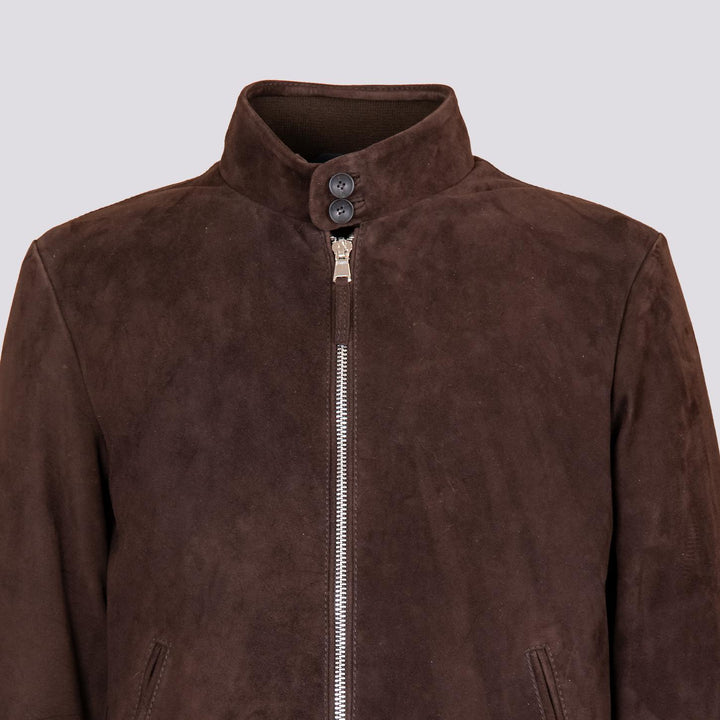 GIUBBOTTO IMBOTTITO IN CAMOSCIO MARRONE "ELVIS" ELVIS 06 JACK LEATHER 