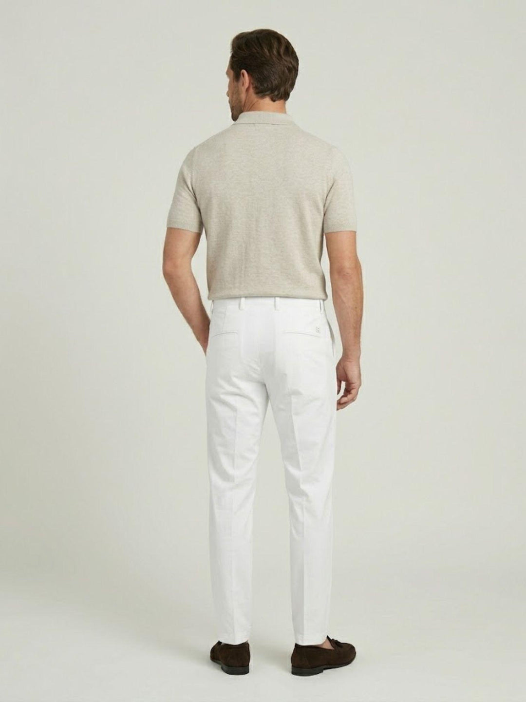 Pantalone chino con gancetto in cotone bianco T526BRO 001 NOLAB 