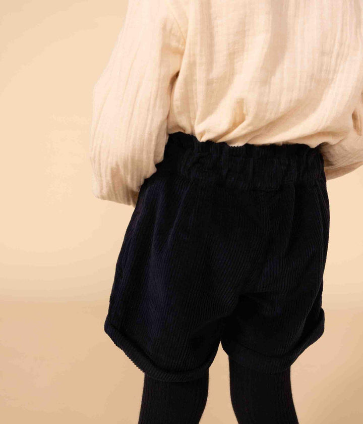 SHORTS IN VELLUTO A COSTE BAMBINA A081T 01 PETIT BATEAU 