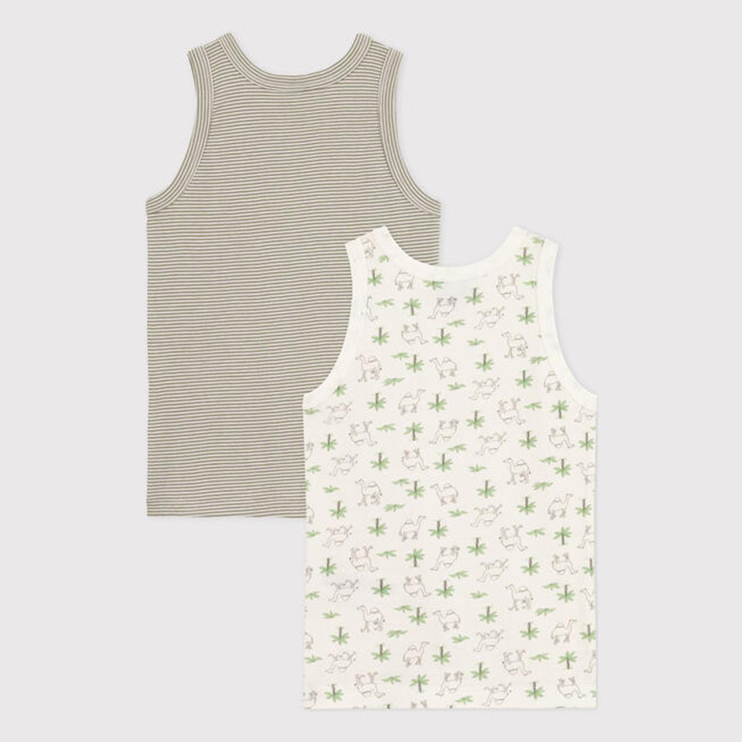 Confezione Da 2 Canotte Bambino In Cotone Con Dromedari A073F 00 PETIT BATEAU 