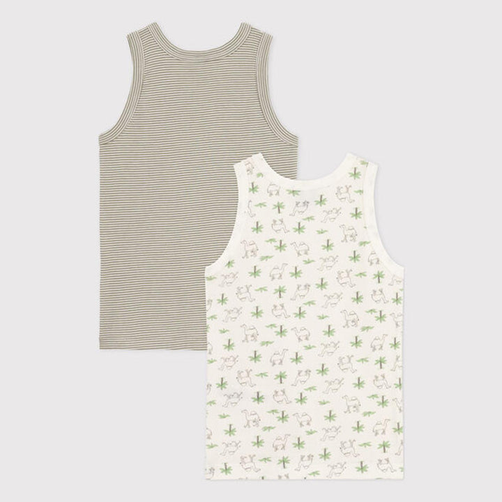 Confezione Da 2 Canotte Bambino In Cotone Con Dromedari A073F 00 PETIT BATEAU 