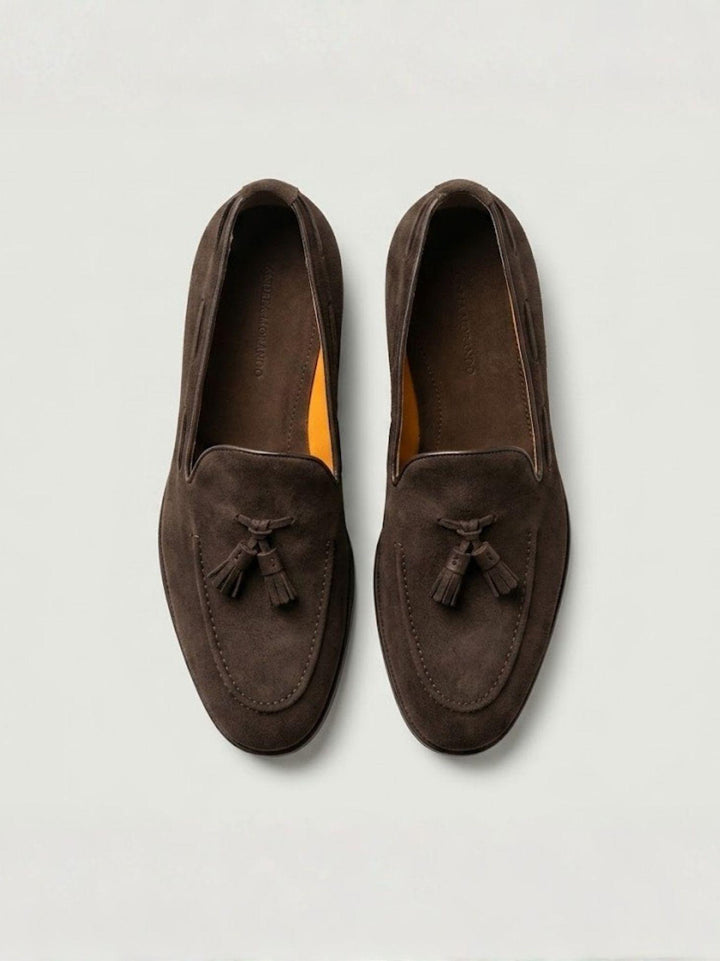 Mocassino tassel loafer in pelle scamosciata testa moro 1840 T.MORO ANDREA MORANDO 