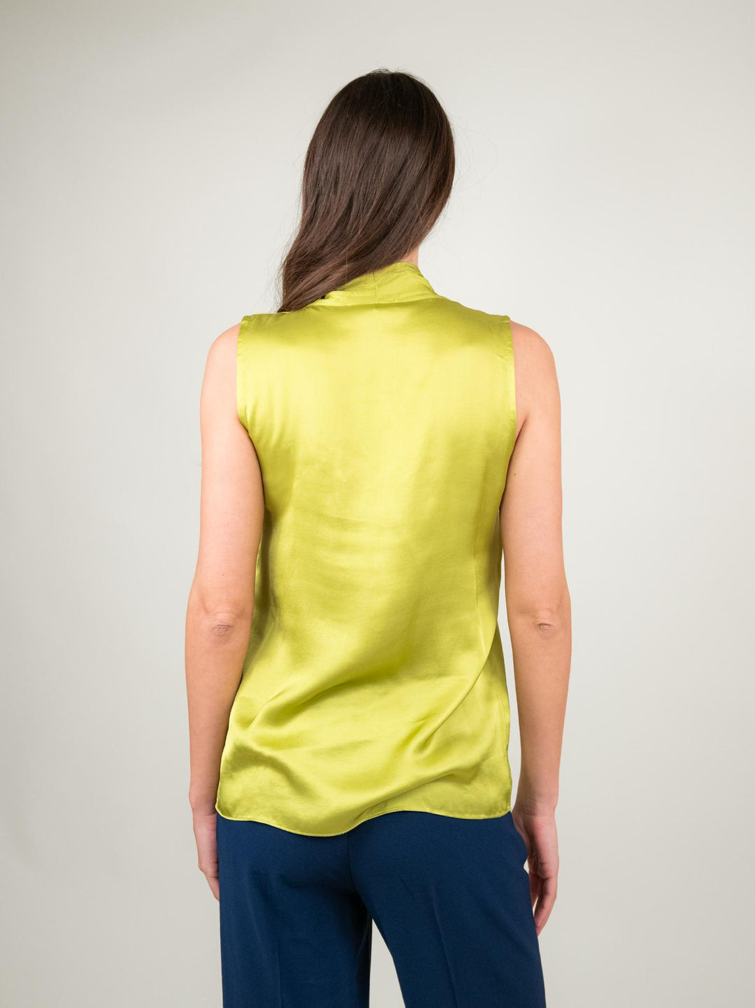 BLUSA SMANICATA IN RASO LIME M9861 LIME ANDREA MORANDO 