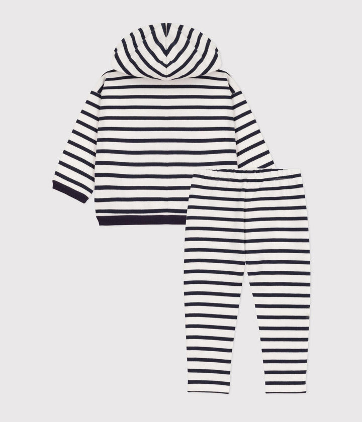 COMPLETO A RIGHE MARINIÈRE IN JERSEY SPESSO PER BEBÈ A08S5 02 PETIT BATEAU 