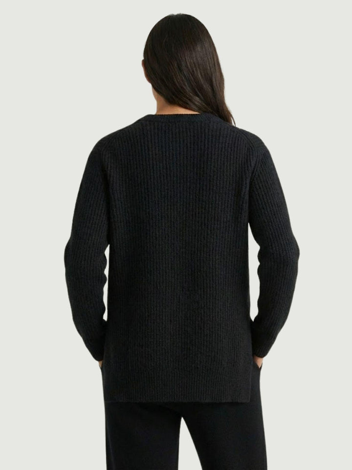 Maglia girocollo in lana e cashmere nera 14264M NERO ANDREA MORANDO 