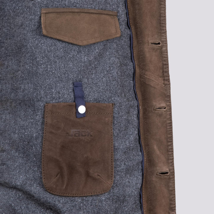 GIACCA IN CAMOSCIO VERDE E MAGLIA "SAMU" SAMK 835 JACK LEATHER 