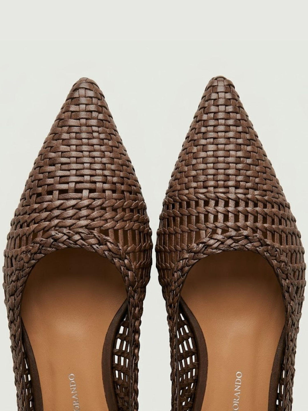 Ballerina in pelle intrecciata moro R1208 T.MORO ANDREA MORANDO 