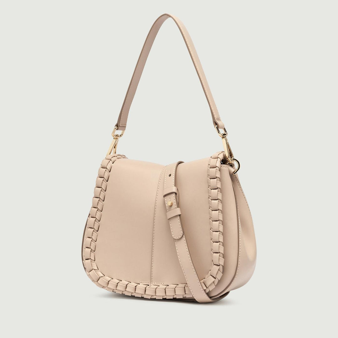 Borsa a spalla Helena Round special in pelle Cream BS 10846 PRCK-THR 2971 GIANNI CHIARINI 
