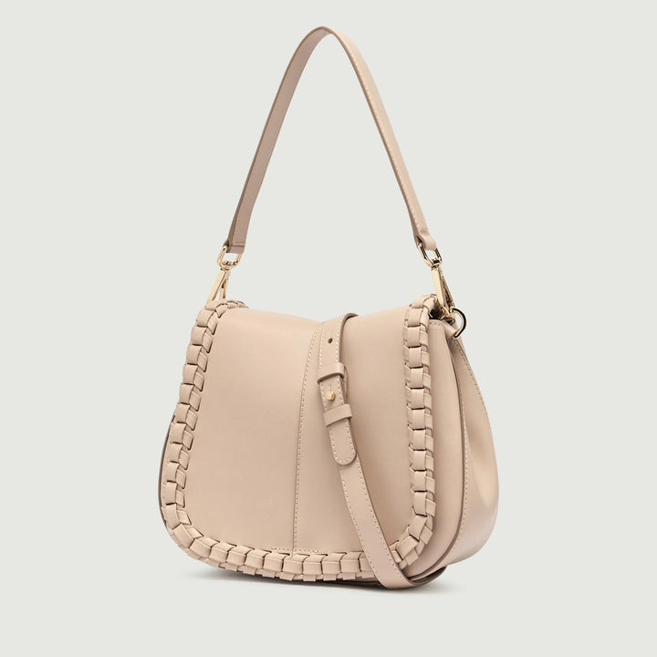 Borsa a spalla Helena Round special in pelle Cream BS 10846 PRCK-THR 2971 GIANNI CHIARINI 