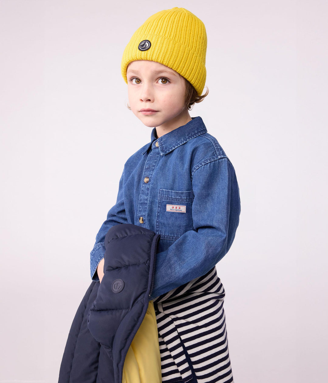 Cuffietta in maglia foderata in pile bambino A0DOD 02 PETIT BATEAU 