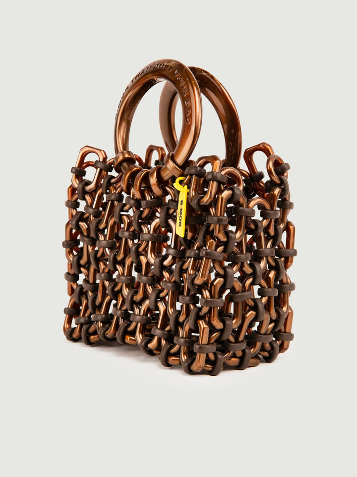 BORSA DOLL IN RESINA BRONZO METALLIZZATO DOLL METALLIC BROWN BIMOR 