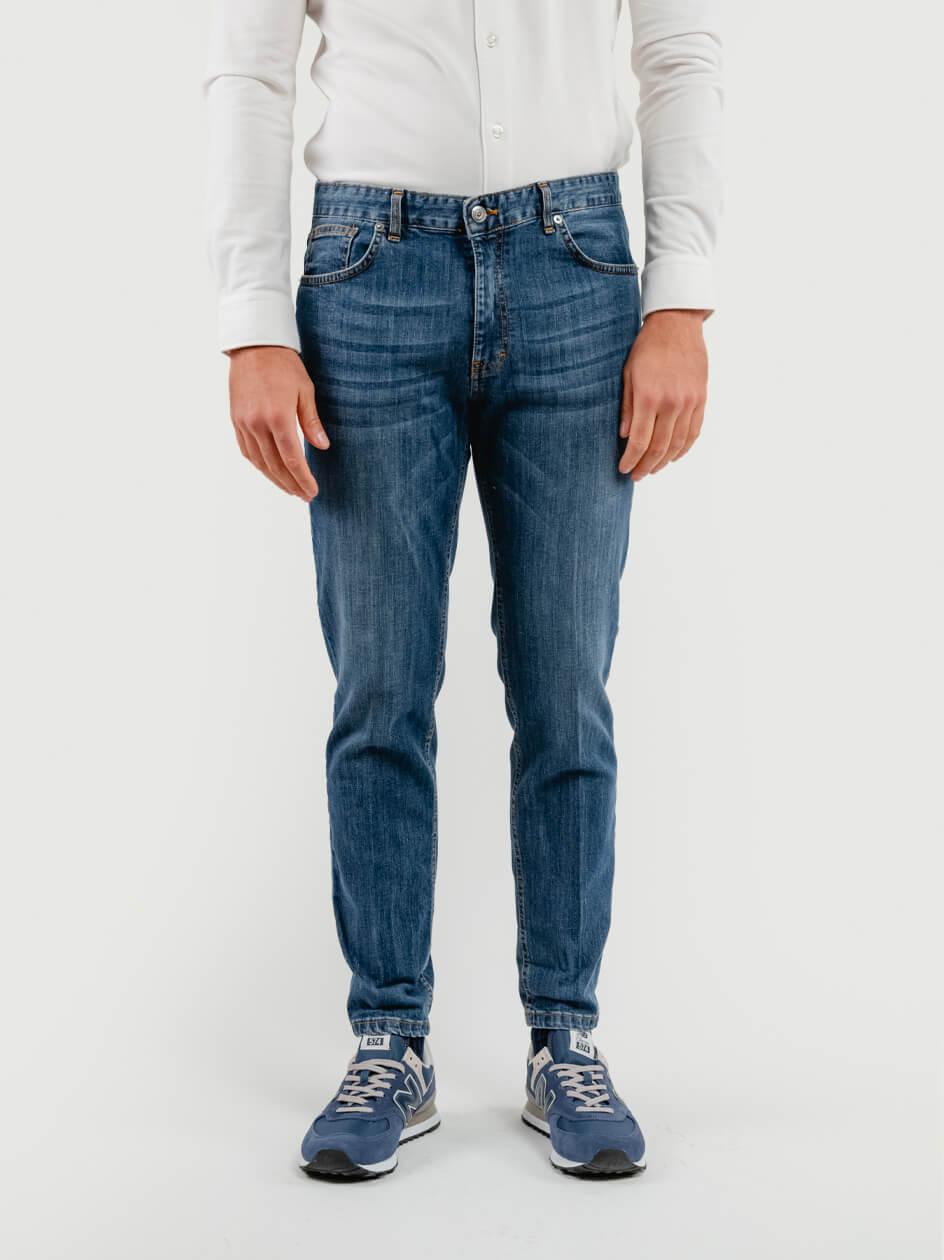 PANTALONE 5 TASCHE DENIM LAVAGGIO MEDIO 7607CAR CRETA ANDREA MORANDO 