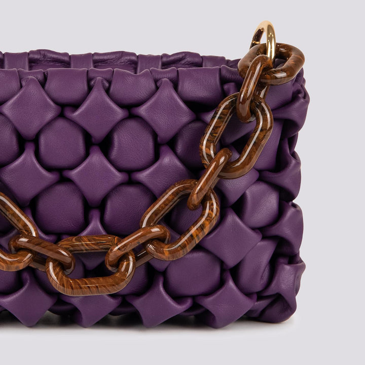 BORSA "CURLY " IN PELLE INTRECCIATA VIOLA CURLY VIOLA BIMOR 