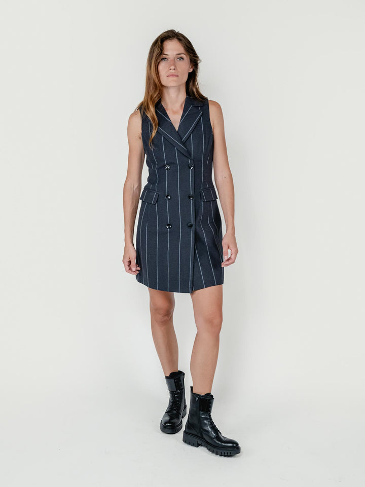 ABITO GILET GESSATO GRIGIO ANTRACITE 565IRDI723 81 ANDREA MORANDO 