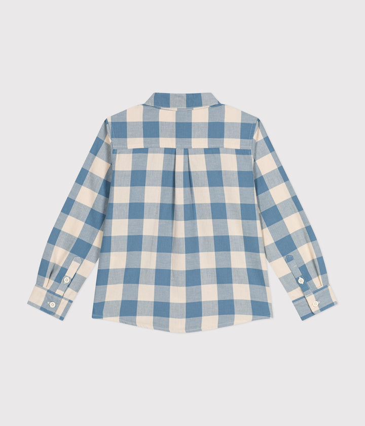 Camicia a quadri blu in flanella bambino A0BBE 01 PETIT BATEAU 