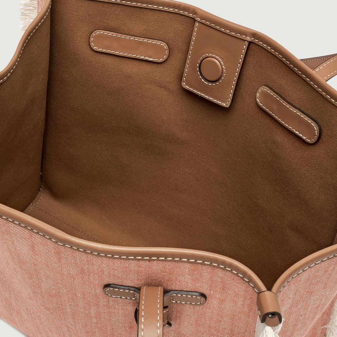 BORSA SHOPPING MARCELLA IN TESSUTO ROSA CON FRANGE BS 9060/24PE BCHJNS 667 GIANNI CHIARINI 