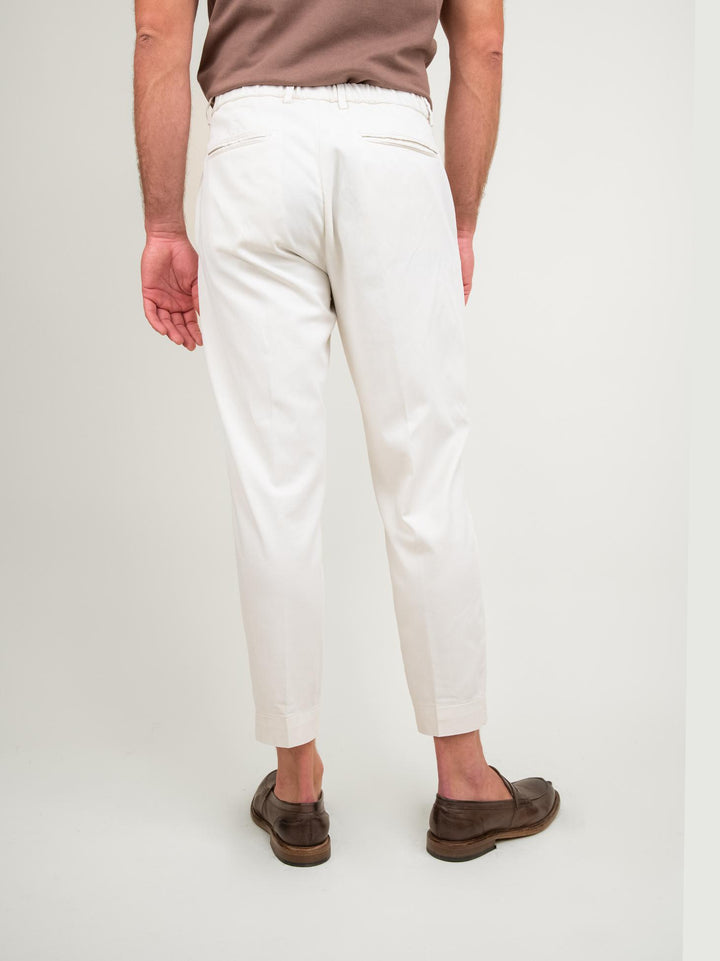 PANTALONE MISTO COTONE BIANCO CON PENCES OF1S2S4P005M 165 ANDREA MORANDO 