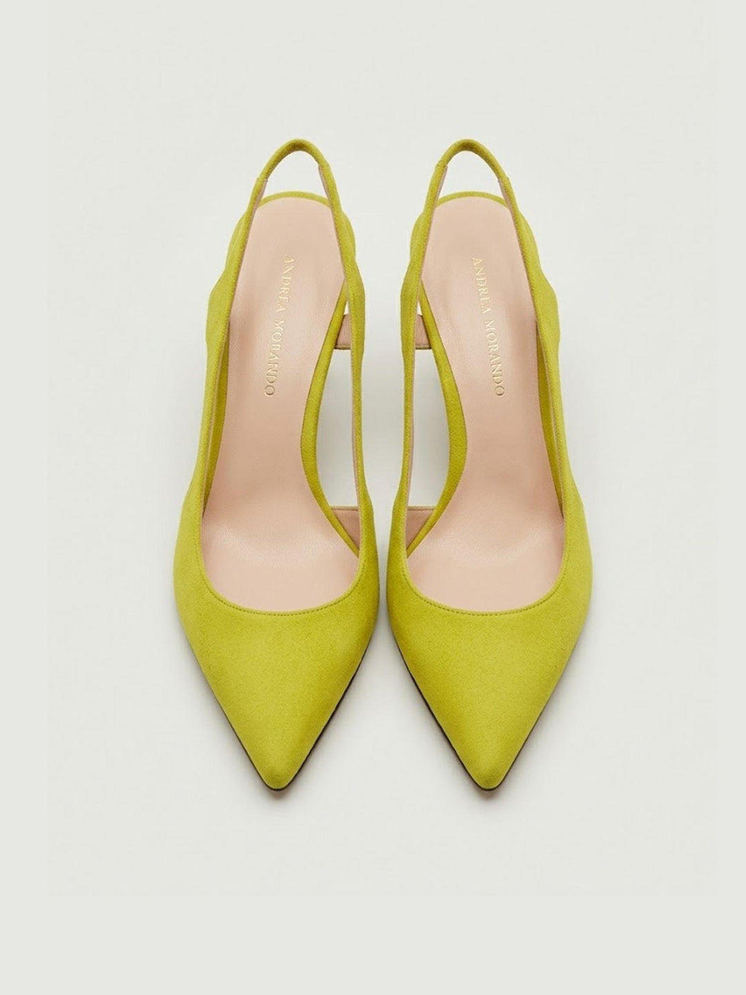 Décolleté slingback in pelle scamosciata lime S260 LIME ANDREA MORANDO 