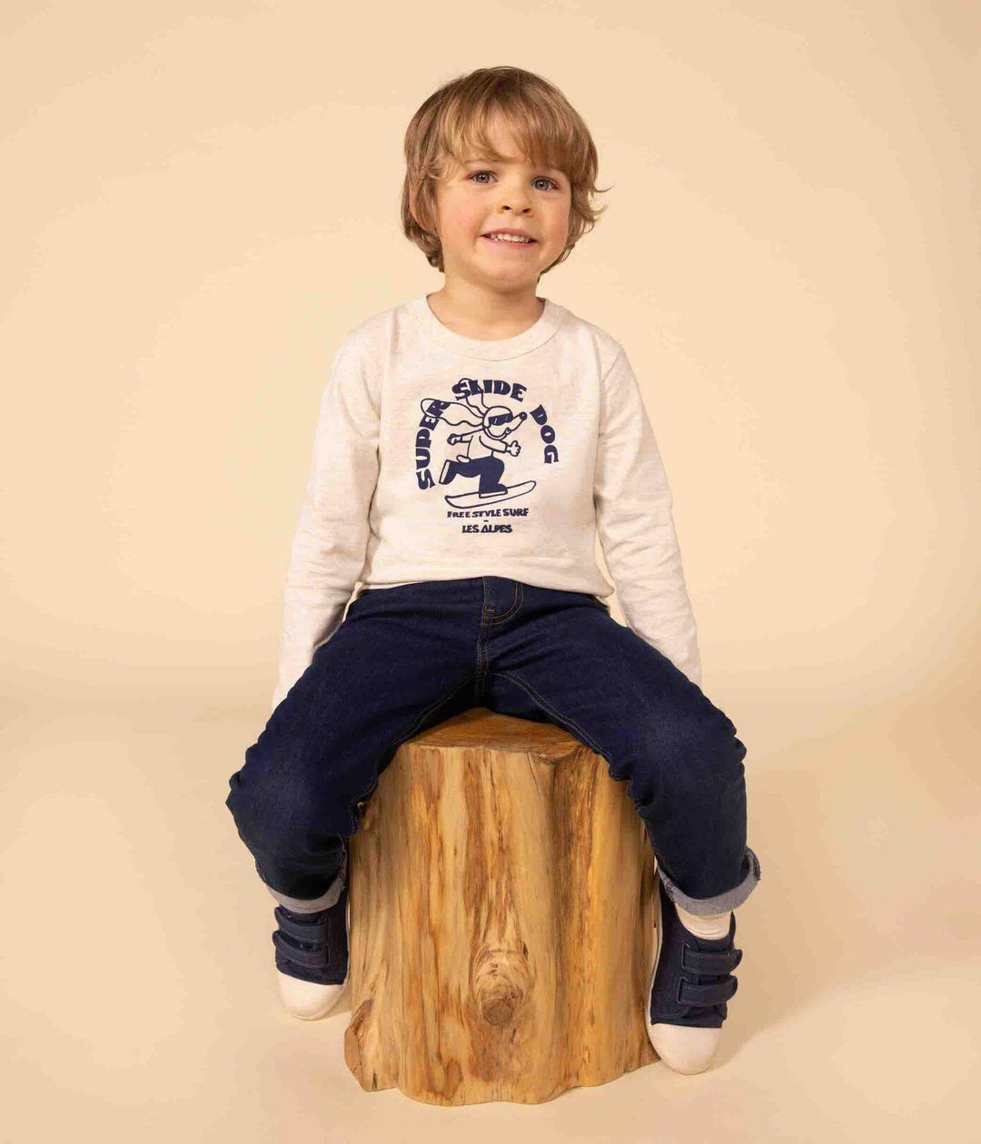 T-SHIRT MANICHE LUNGHE IN COTONE bambino A08IW 07 PETIT BATEAU 