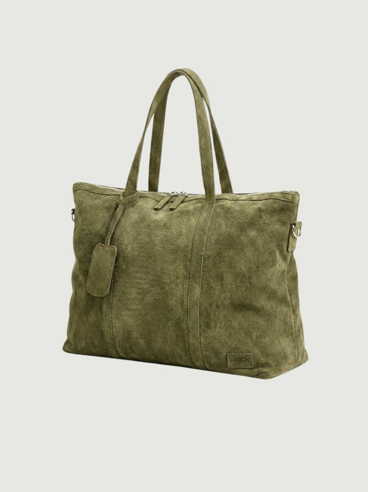 Borsone Juan in camoscio verde muschio JUAN 28 JACK LEATHER 