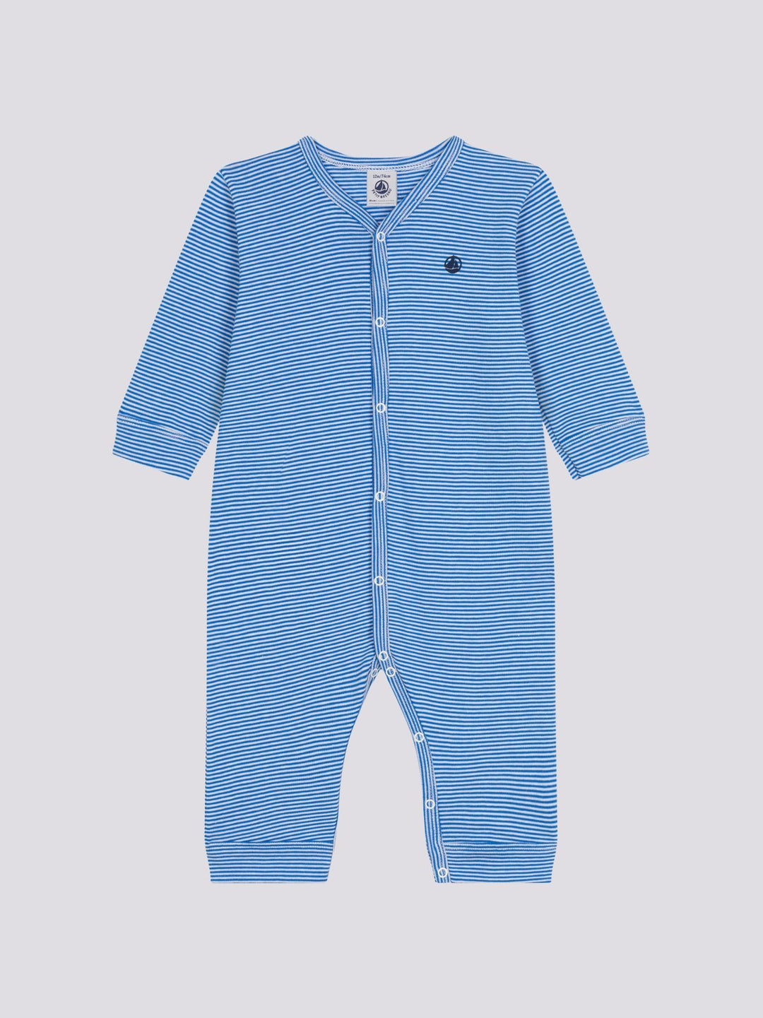 PIGIAMA AZZURRO BEBÈ SENZA PIEDI A RIGHE A09LM 01 PETIT BATEAU 