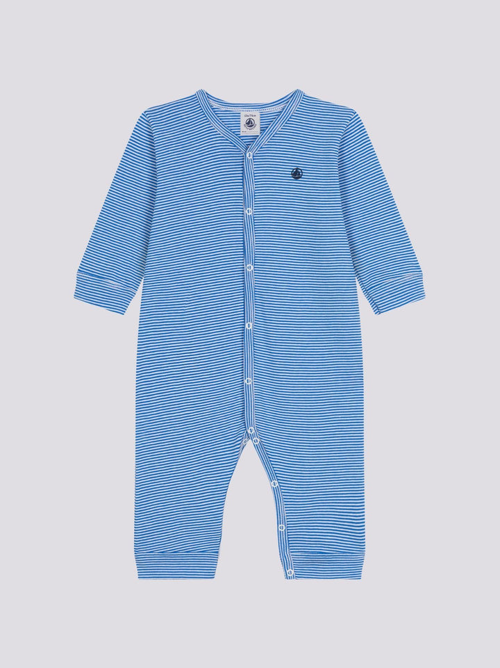 PIGIAMA AZZURRO BEBÈ SENZA PIEDI A RIGHE A09LM 01 PETIT BATEAU 