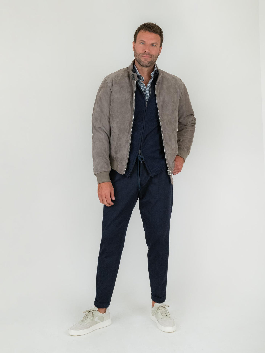 GIACCA IN CAMOSCIO GRIGIO ELVIS ELVIS 19 JACK LEATHER 