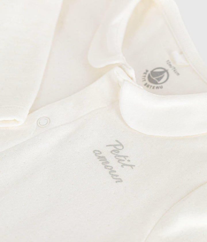Pigiama in tubique tinta unita con colletto bebè A0CLB 01 PETIT BATEAU 