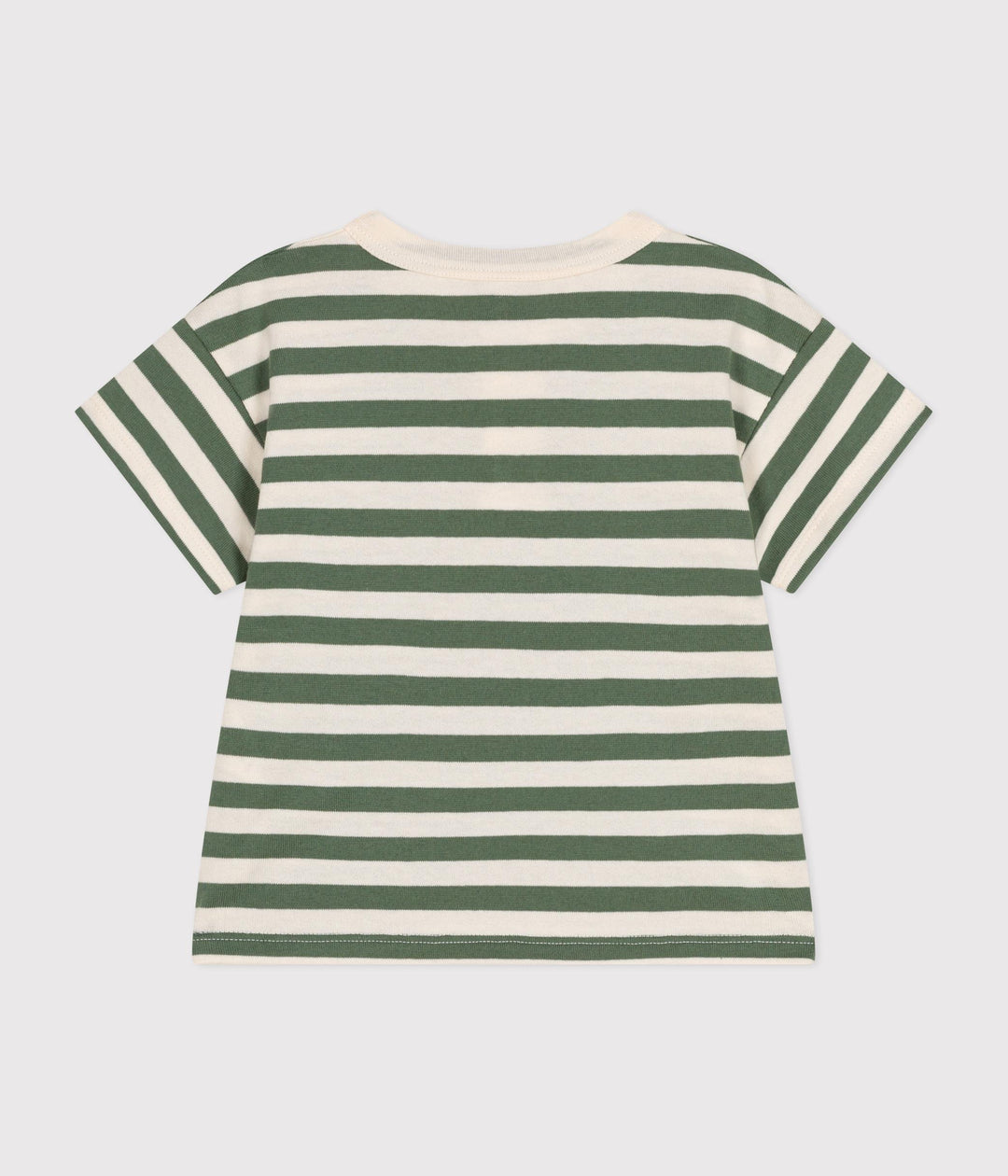 T-SHIRT VERDE A RIGHE BEBÈ IN JERSEY A09QI 01 PETIT BATEAU 