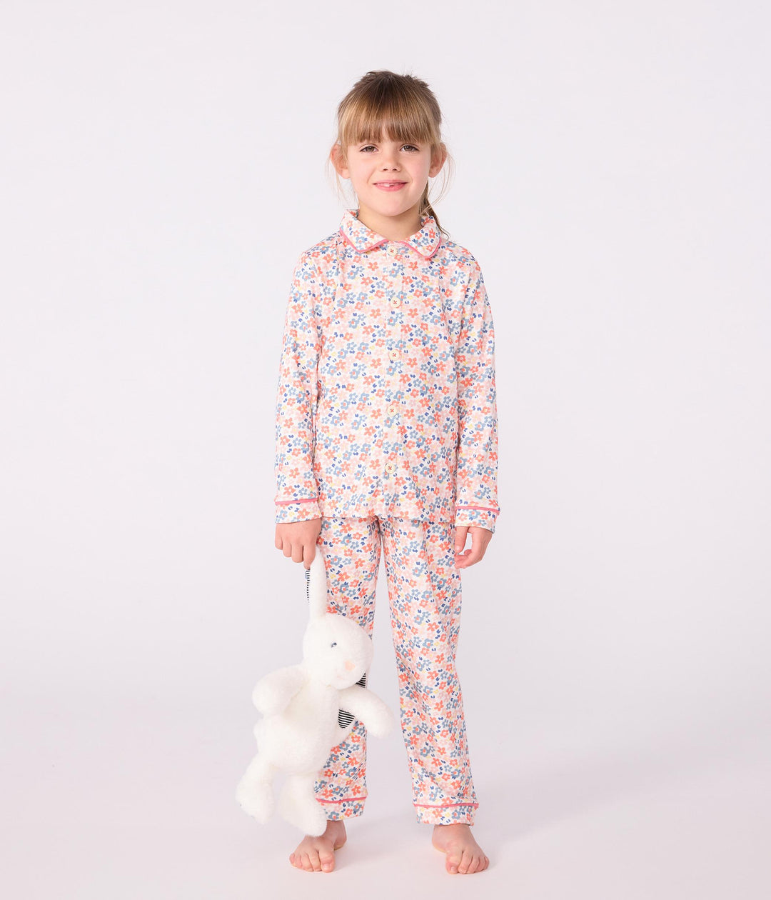 Pigiama bambino in cotone con stampa fiori A0DRU 01 PETIT BATEAU 