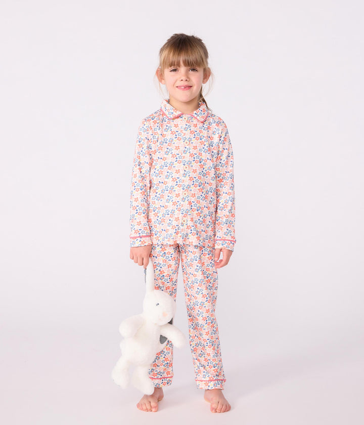 Pigiama bambino in cotone con stampa fiori A0DRU 01 PETIT BATEAU 