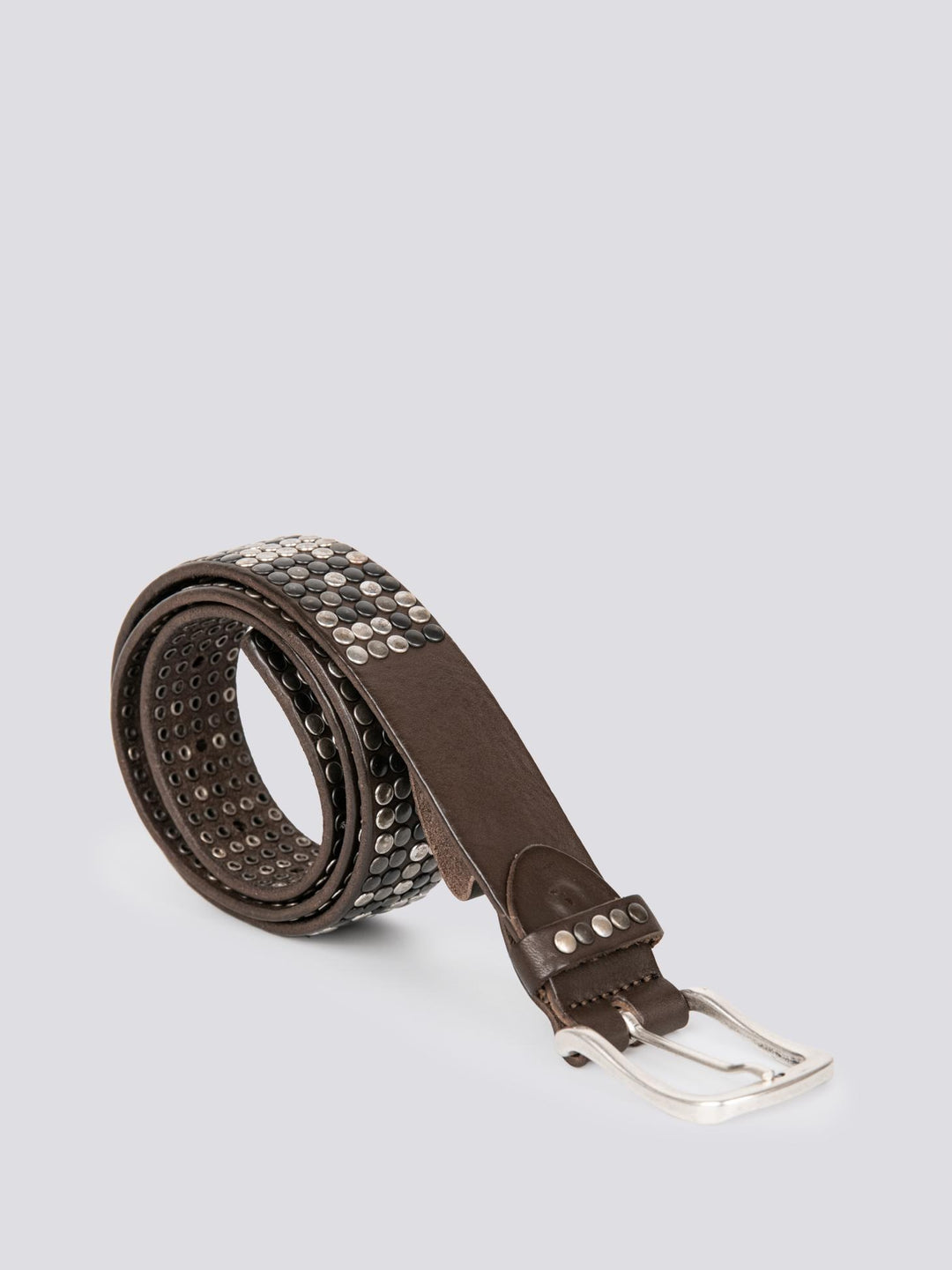 Cintura in pelle marrone con borchie 42UN012.049 904 UNIFORM 