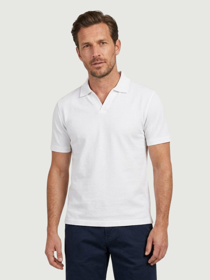 Polo derby in cotone piquet extrafine bianca 5805426 100 ANDREA MORANDO 
