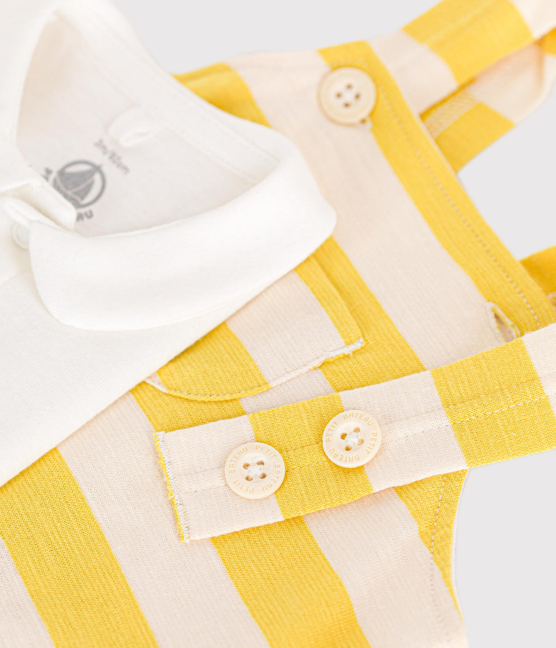 COMPLETO SALOPETTE BEBÈ IN JERSEY FIAMMATO A0AI0 01 PETIT BATEAU 