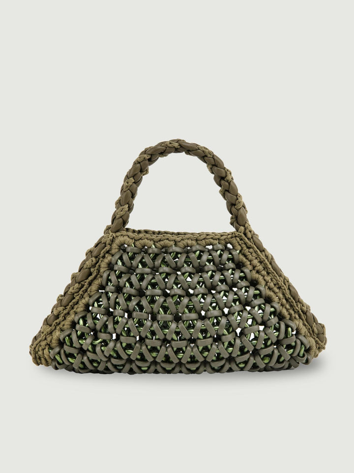 BORSA BIG CRUSH IN RESINA E PELLE VERDE MILITARE BIG CRUSH VERDE MILITARE BIMOR 