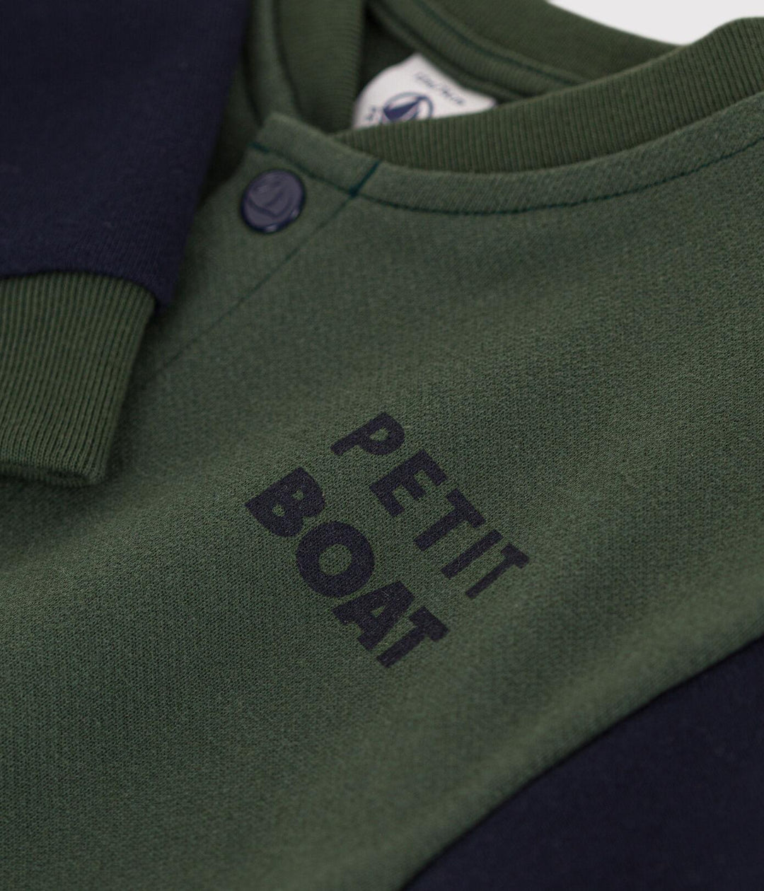CAPPOTTO LETTER JACKET IN TESSUTO FELPATO VERDE E BLU PER BEBÈ A08H0 03 PETIT BATEAU 