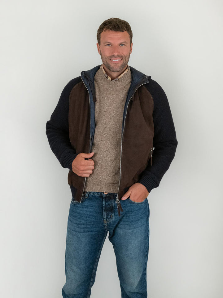 GIACCA DORIS KNIT IN CAMOSCIO MARRONE DORIS KNIT 309 JACK LEATHER 