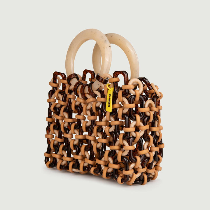 BORSA CON MANICI IN RESINA MULTICOLOR BEIGE "DOLL" DOLL BEIGE BIMOR 