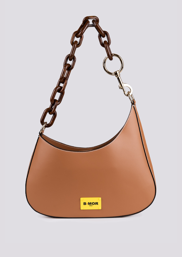 Borsa in pelle cuoio con tracolla in osso Curvy CURVY CUOIO BIMOR 