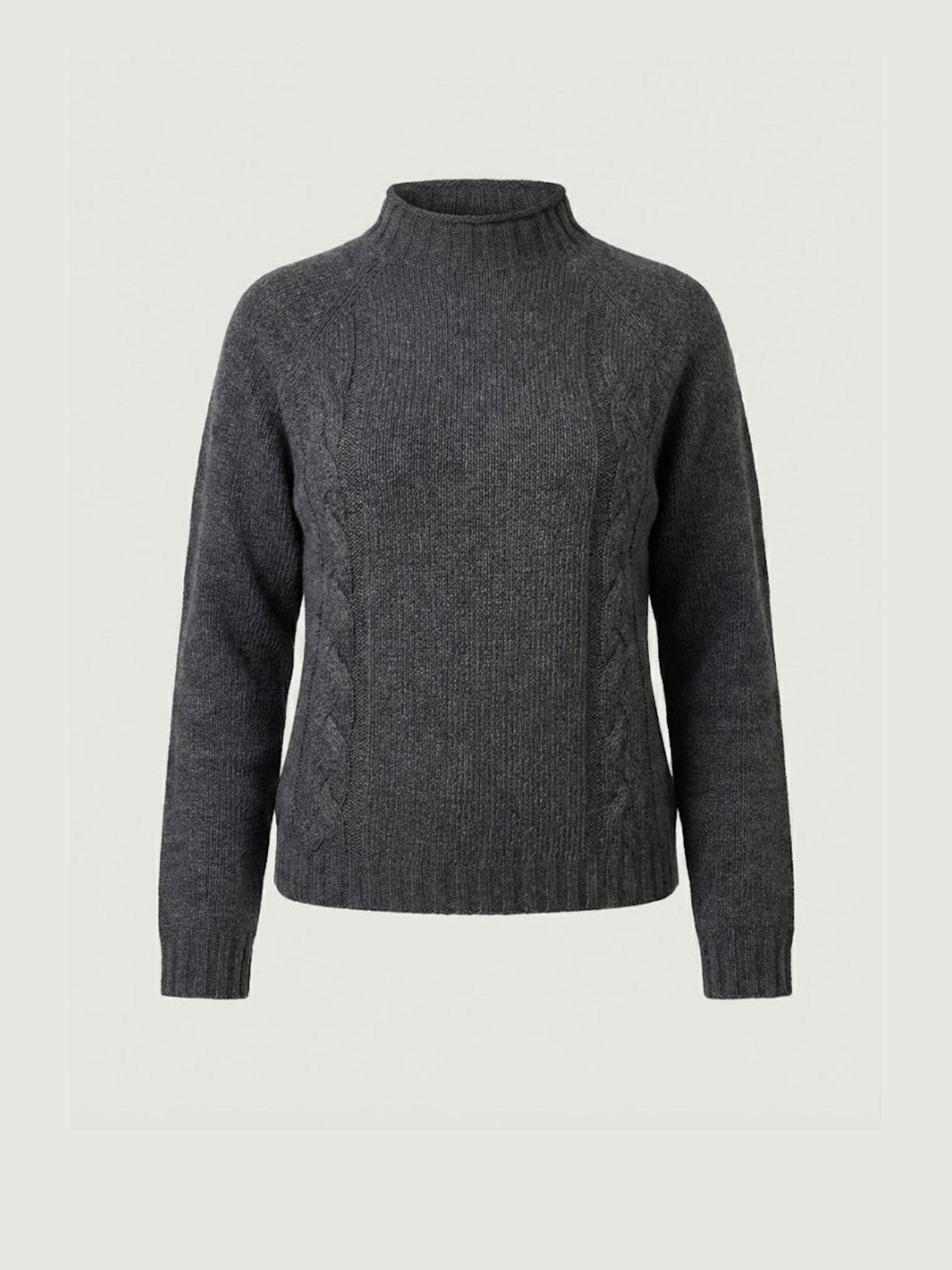Maglia lupetto in lana antracite con trecce 14117LU MARENGO ANDREA MORANDO 