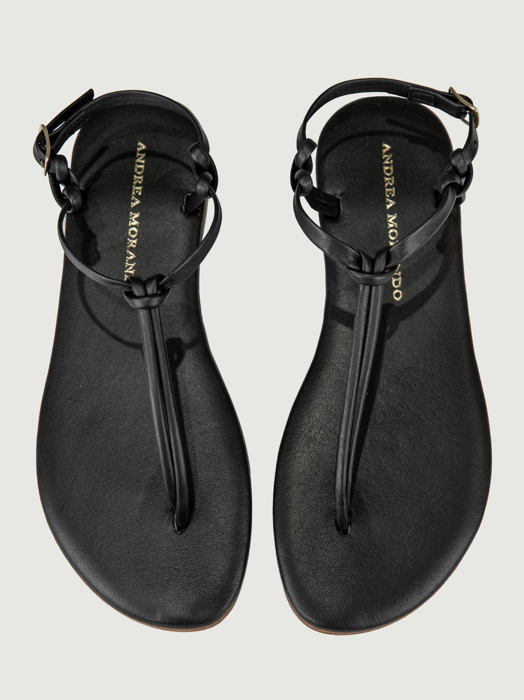 SANDALO INFRADITO CON NODINI IN PELLE NERO 3921 NERO ANDREA MORANDO 