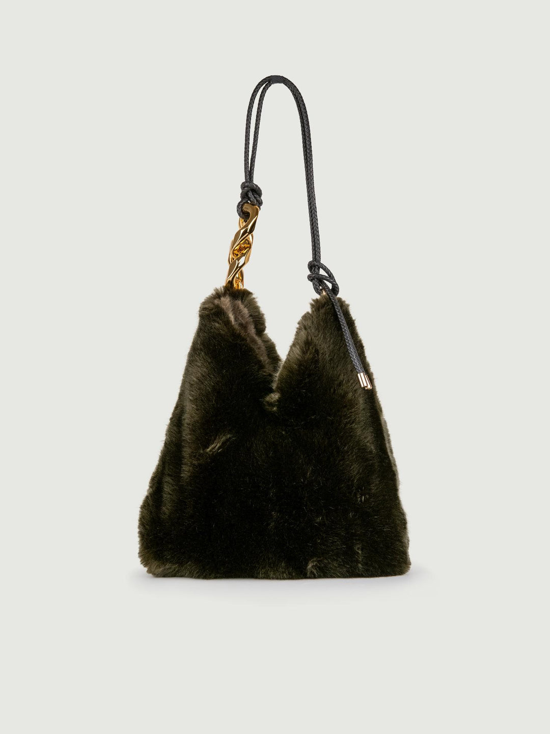 BORSA A SPALLA IN ECOPELLICCIA KAKI LESLIE KAKI A POINT ETC 