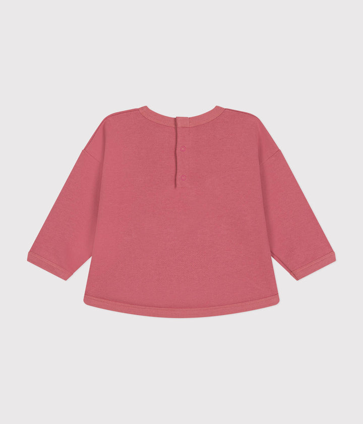 Maglia in tessuto felpato rosa A0B6Y 02 PETIT BATEAU 